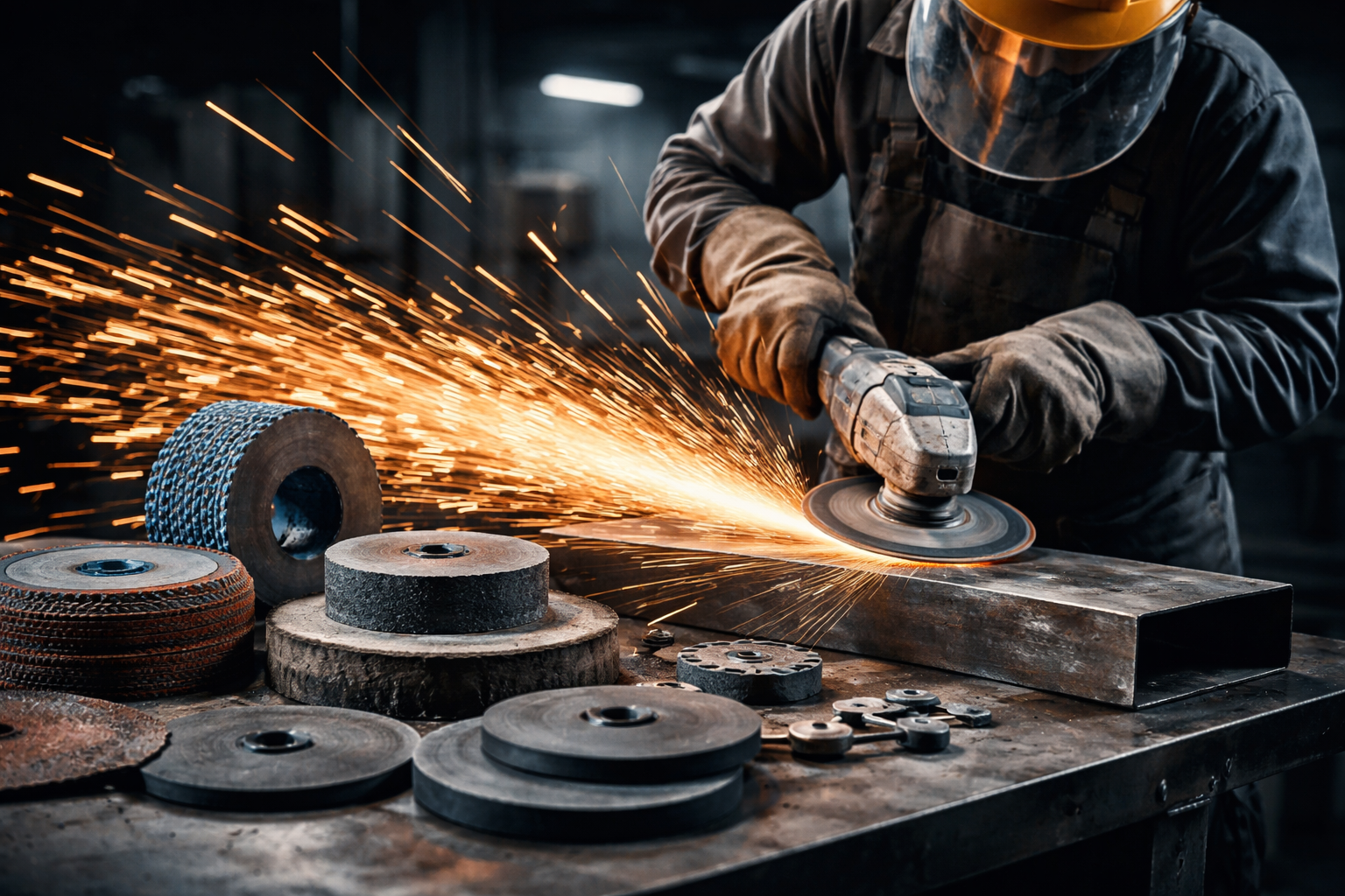 Abrasivos industriais em ação